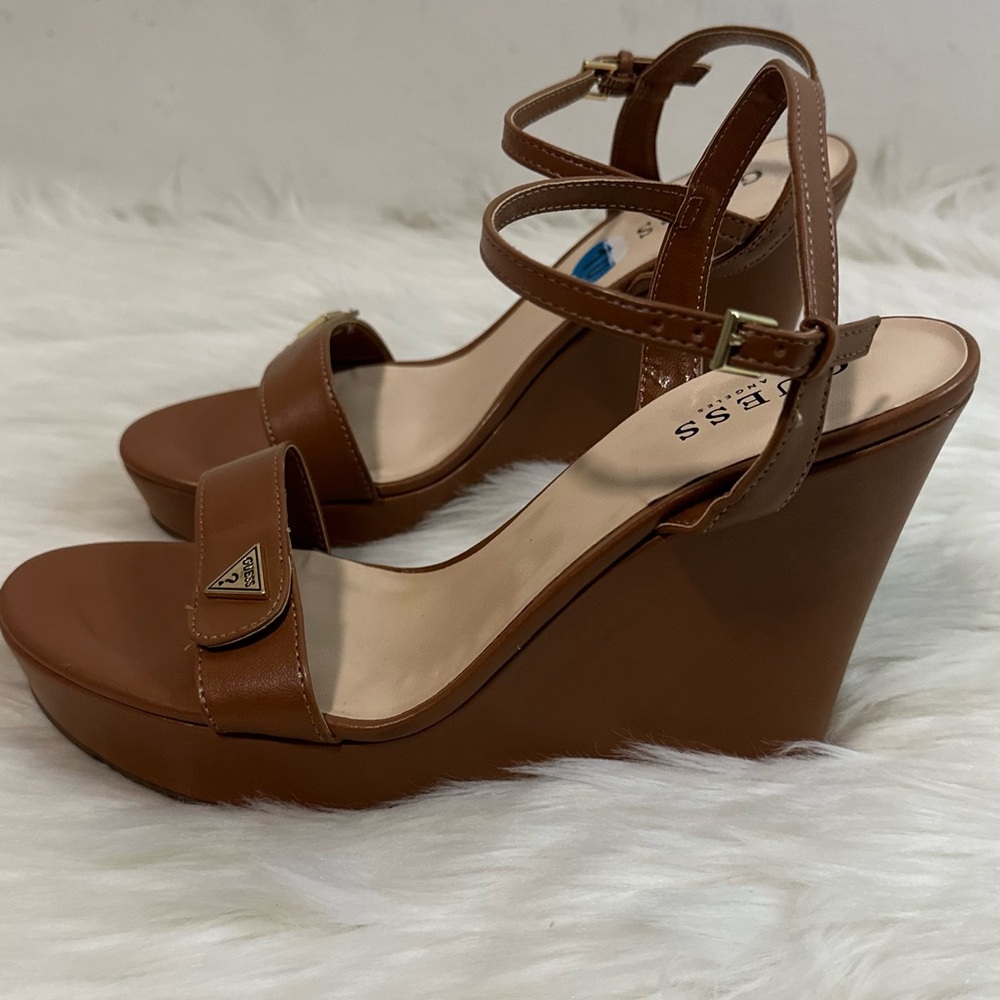 Guess Women's Tan Wedge Sandals